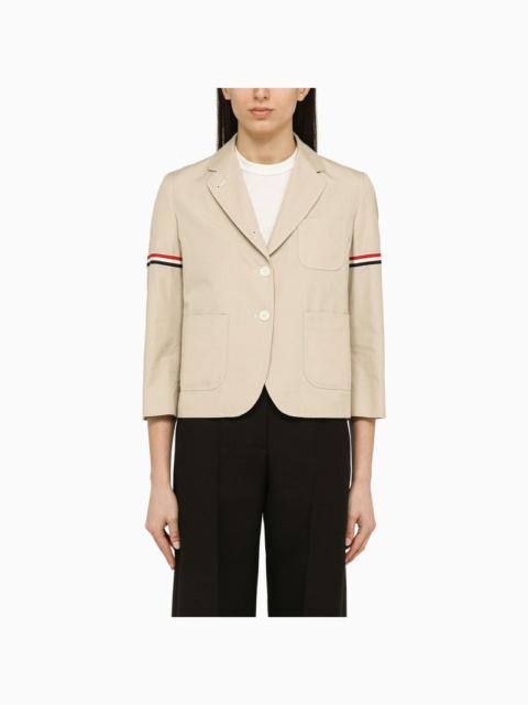 Thom Browne Khaki Cotton Blend Short Blazer Women