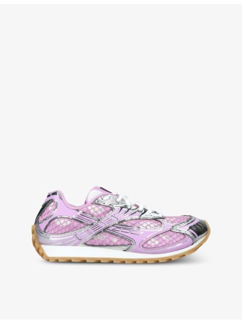 Bottega Veneta Orbit metallic-panel woven low-top trainers