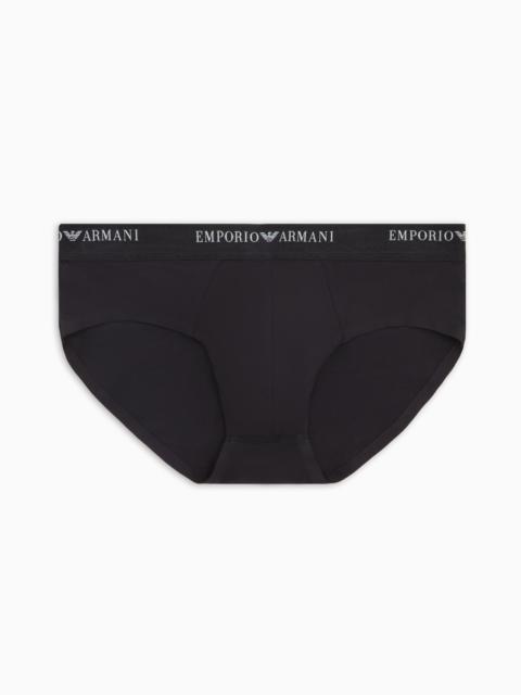 EMPORIO ARMANI Soft modal briefs with logo waist