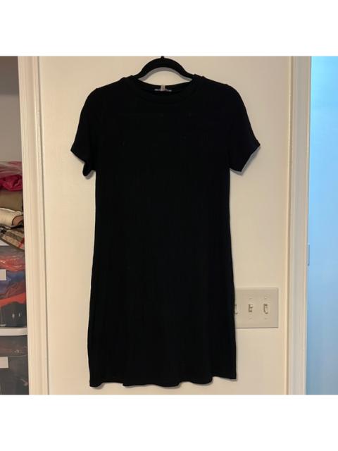 Other Designers Charlotte Russe Black Ribbed Short Sleeve Dress