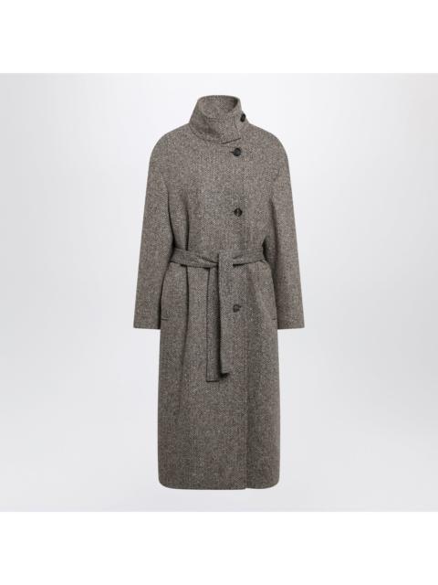Brunello Cucinelli Brunello Cucinelli Sparkling Camel And Black Virgin Wool Coat Women