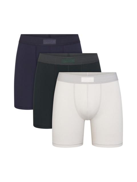 SKIMS SKIMS 3-Pack 5-Inch Stretch Cotton & Modal Boxer Briefs in Blue Black Multi at Nordstrom