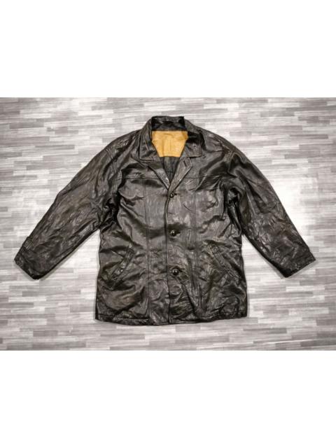 Other Designers Vintage Nina Ricci Leather Button Coat Jacket Distressed