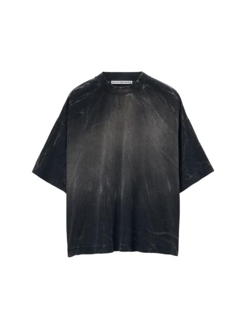 bleached-effect cotton T-shirt