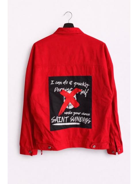 Other Designers Japanese Brand - Vintage IT Sports Wear Red Work Jacket Saint Sundays Graphic