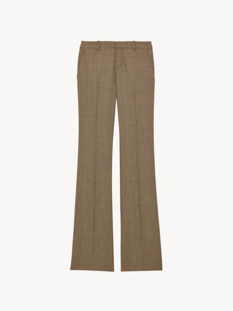 SAINT LAURENT Saint Laurent Low-rise Flared Trousers Beige Women