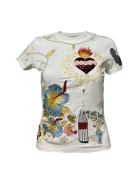 Dior CHRISTIAN DIOR Spring Summer 2001 Embroidered T-Shirt