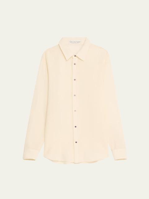God’s True Cashmere Button-Down Gauze Solid Shirt