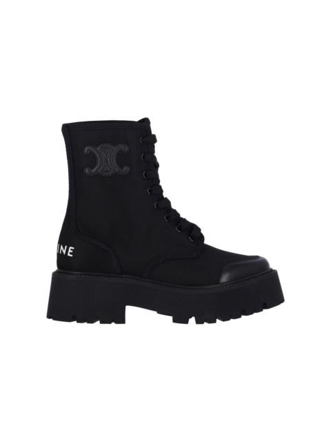 CELINE BULKY LACED UP BOOT IN NYLON