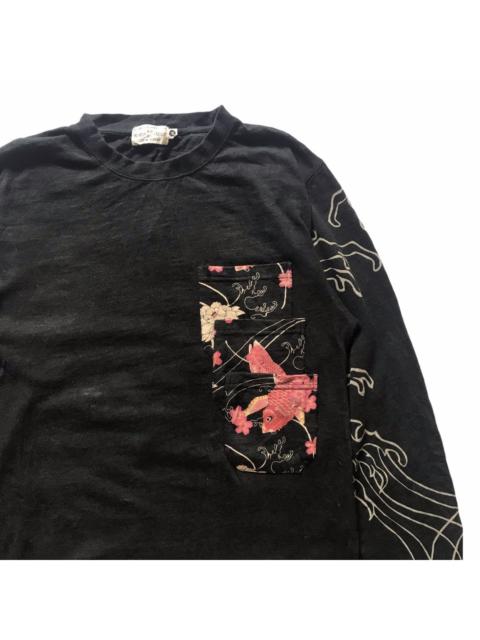 Other Designers Japanese Brand - JAPANESE KARA KURI EMBROIDER FISH KOI POCKET 3 POCKETS