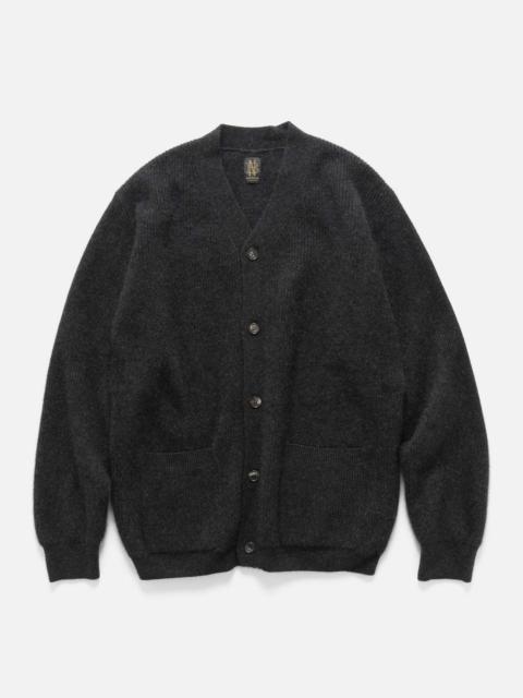BATONER Cashmere Fox V Cardigan Charcoal