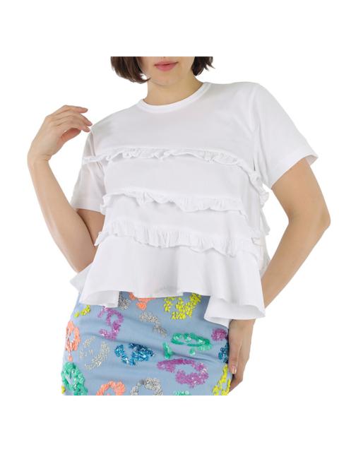 Comme Des Garcons Girl Asymetric Short Sleeve Ruffle T-shirt