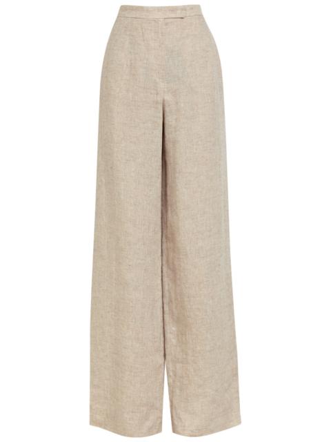 EMPORIO ARMANI Emporio Armani Wide-leg Linen-blend Trousers