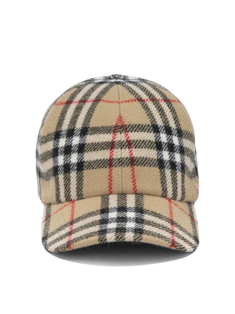 Burberry Burberry Check Baseball Cap Beige Men