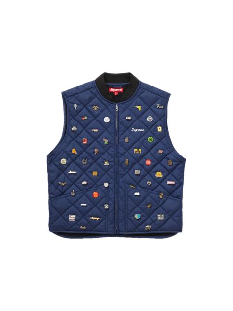 Supreme Supreme Pins Quilted Work Vest Navy