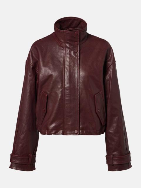 VERONICA BEARD Bateman cropped leather jacket