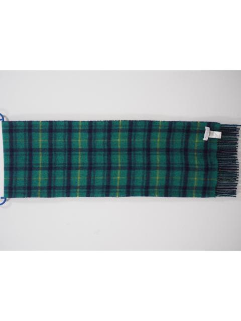 Other Designers United Arrows - Reversible Plaid Checkered Green Navy Cashmere Scarf Scarves Muffler Neck Warmer