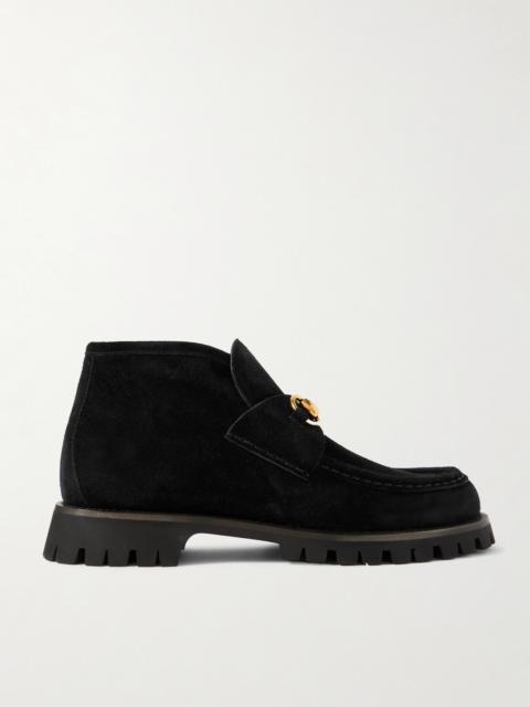 GUCCI Sylke Horsebit-detailed Suede Ankle Boots