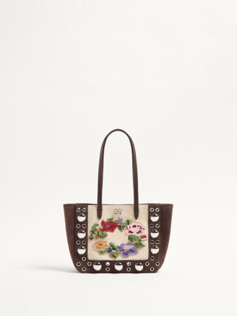 Valentino VALENTINO GARAVANI NELLCÔTE MINI EMBROIDERED SHOPPING BAG
