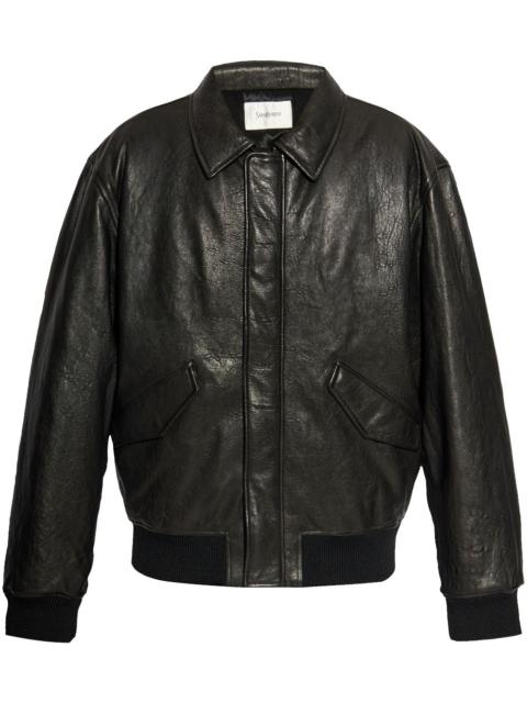 SAINT LAURENT leather bomber jacket