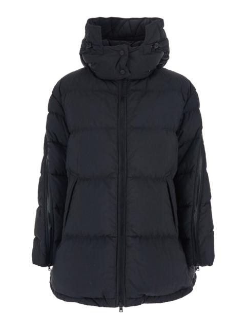 Herno Herno Women Black Down Jacket With Removable Drawstring Hood In Tech Fabric Woman
