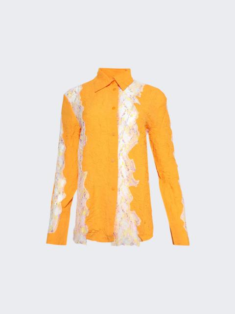 CHRISTOPHER ESBER Crimped Lace Shirt Orange