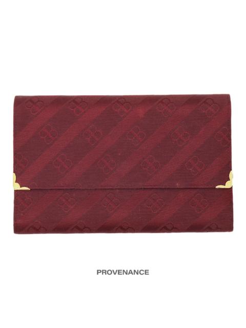 BALENCIAGA Balenciaga BB Canvas Trifold Wallet - Red Monogram