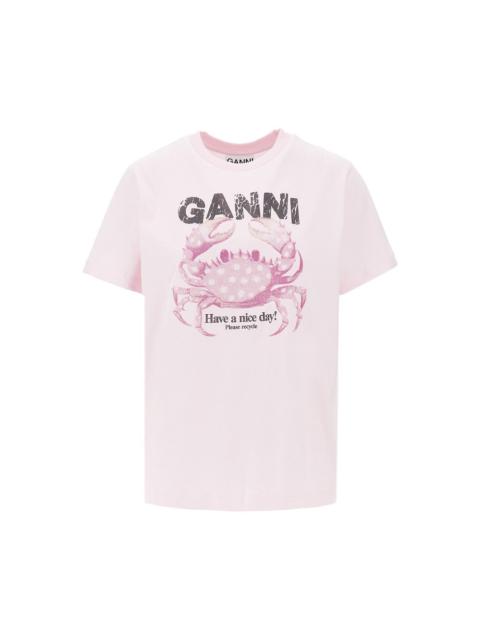 GANNI Ganni Women Jersey T-Shirt With 'Crab' Print