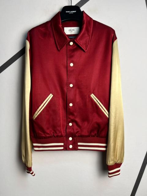 CELINE Celine Fall/Winter 2020 Burgundy Champagne-Patterned Lapel Silk Jacket
