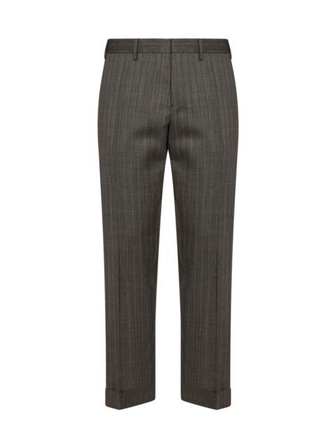 Dries Van Noten Dries Van Noten Men Cement Chevron Wool Philip Tailored Trousers