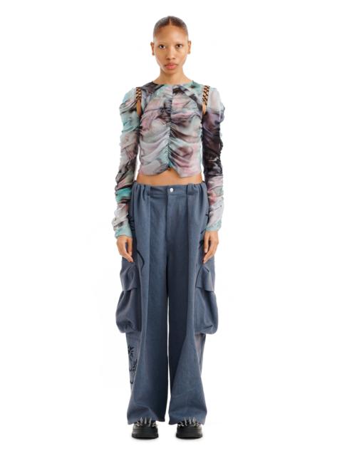 Collina Strada CHARCOAL DAISY PLEATED CARGO PANT