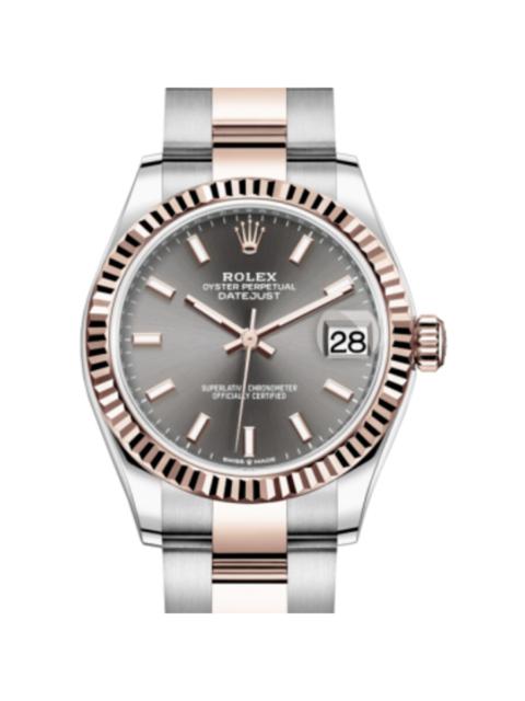 ROLEX Rolex Datejust 31 Dark Rhodium Dial Automatic Ladies Steel and 18kt Everose Gold Oyster Watch 278271