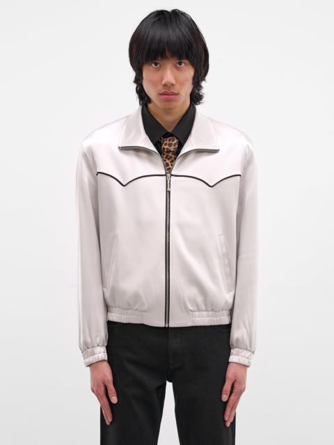 ERNEST W. BAKER Gray Satin Western Zip Jacket