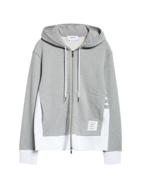 Thom Browne Engineered 4-Bar Cotton French Terry Zip-Up Hoodie in Light Grey at Nordstrom