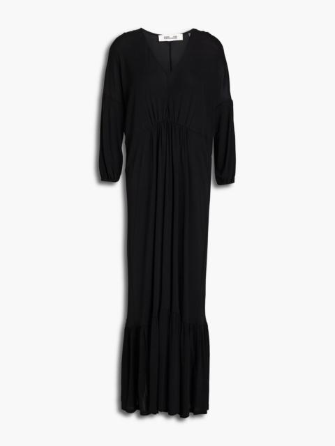 DIANE VON FURSTENBERG Gathered jersey maxi dress