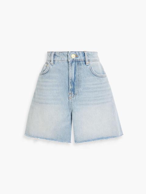 GANNI Frayed denim shorts