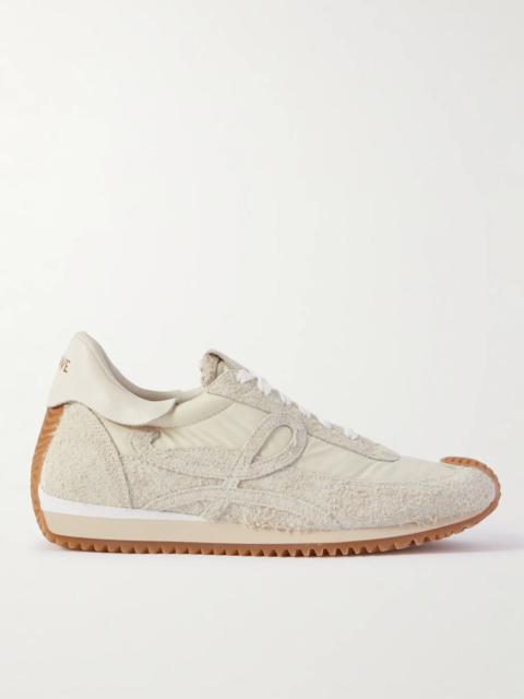 Loewe Flow Runner Leather-Trimmed Brushed-Suede and Nylon Sneakers