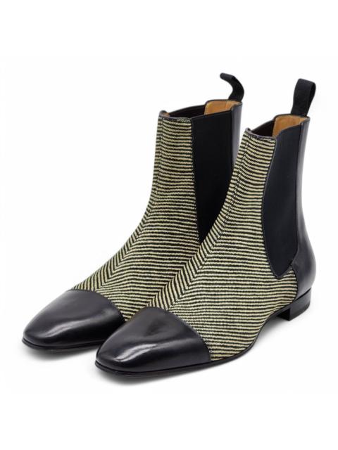 Christian Louboutin Chelsea Boots - Fabric and Leather - Black 42 9US