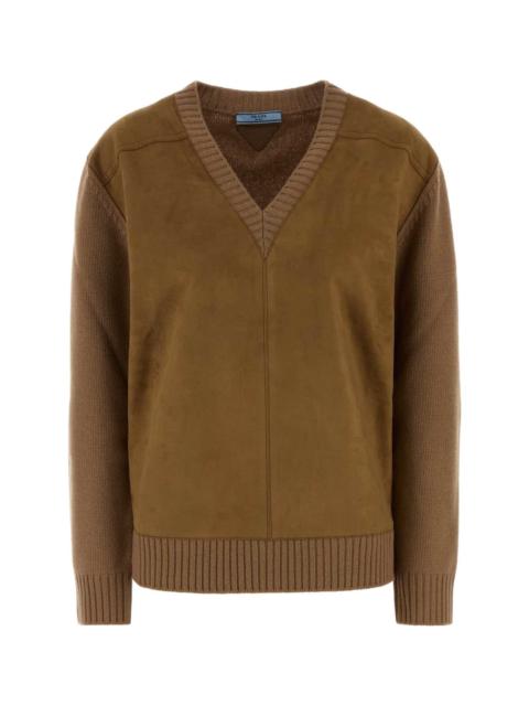 Prada Camel Wool Blend Sweater
