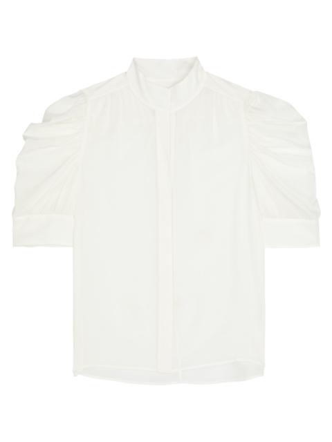 FRAME Gillian puff-sleeve silk-chiffon blouse