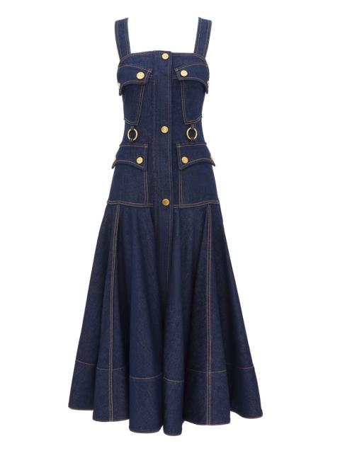 Zimmermann LUNA DENIM UTILITY MIDI DRESS