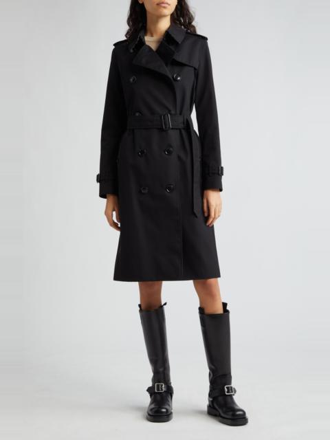 burberry Kensington Heritage Mid Length Trench Coat in Black at Nordstrom