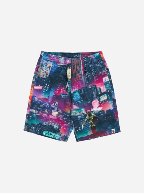 A BATHING APE® Men's Neon Tokyo Track Shorts Multicolor