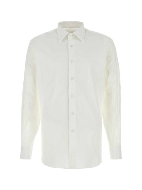 Prada Prada Men White Stretch Cotton Blend Shirt