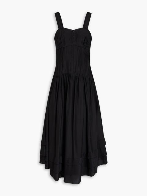ULLA JOHNSON Faye cotton and silk-blend voile midi dress