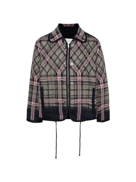 plaid check-print jacket