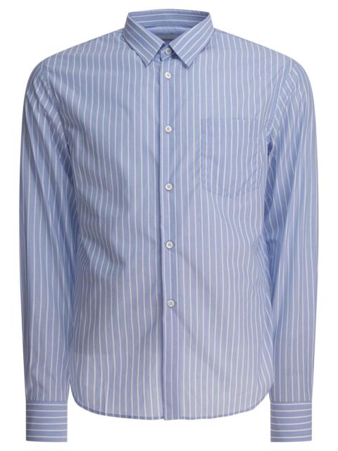 Prada Prada Striped Cotton Shirt Light Blue