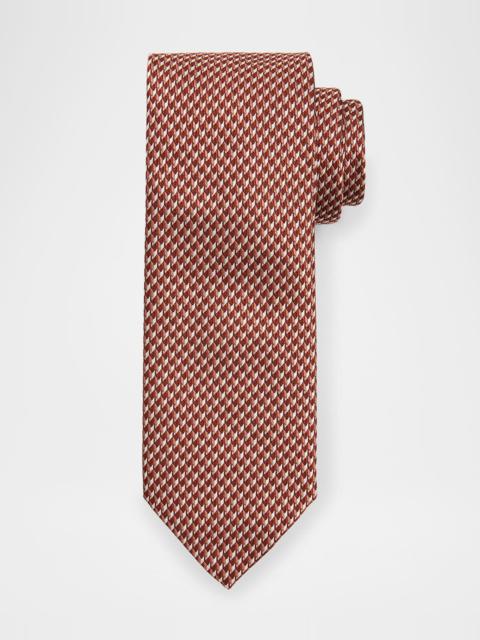 Brioni Men's Geometric Check Silk Tie