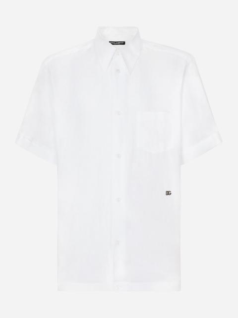 Dolce & Gabbana Linen Hawaiian shirt with DG hardware