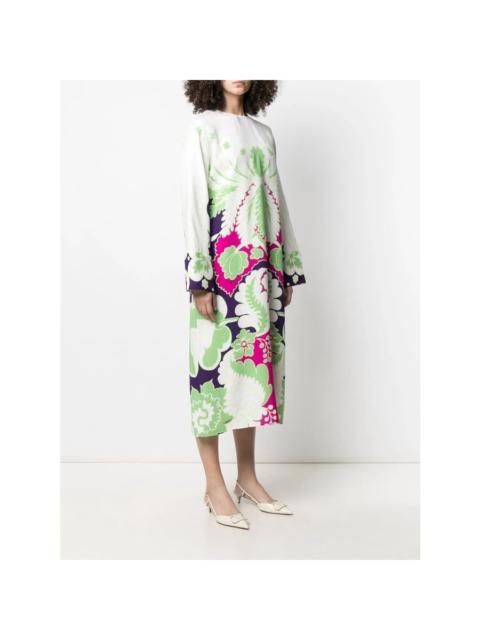 Valentino Valentino Garavani Floral Print Silk Midi Dress